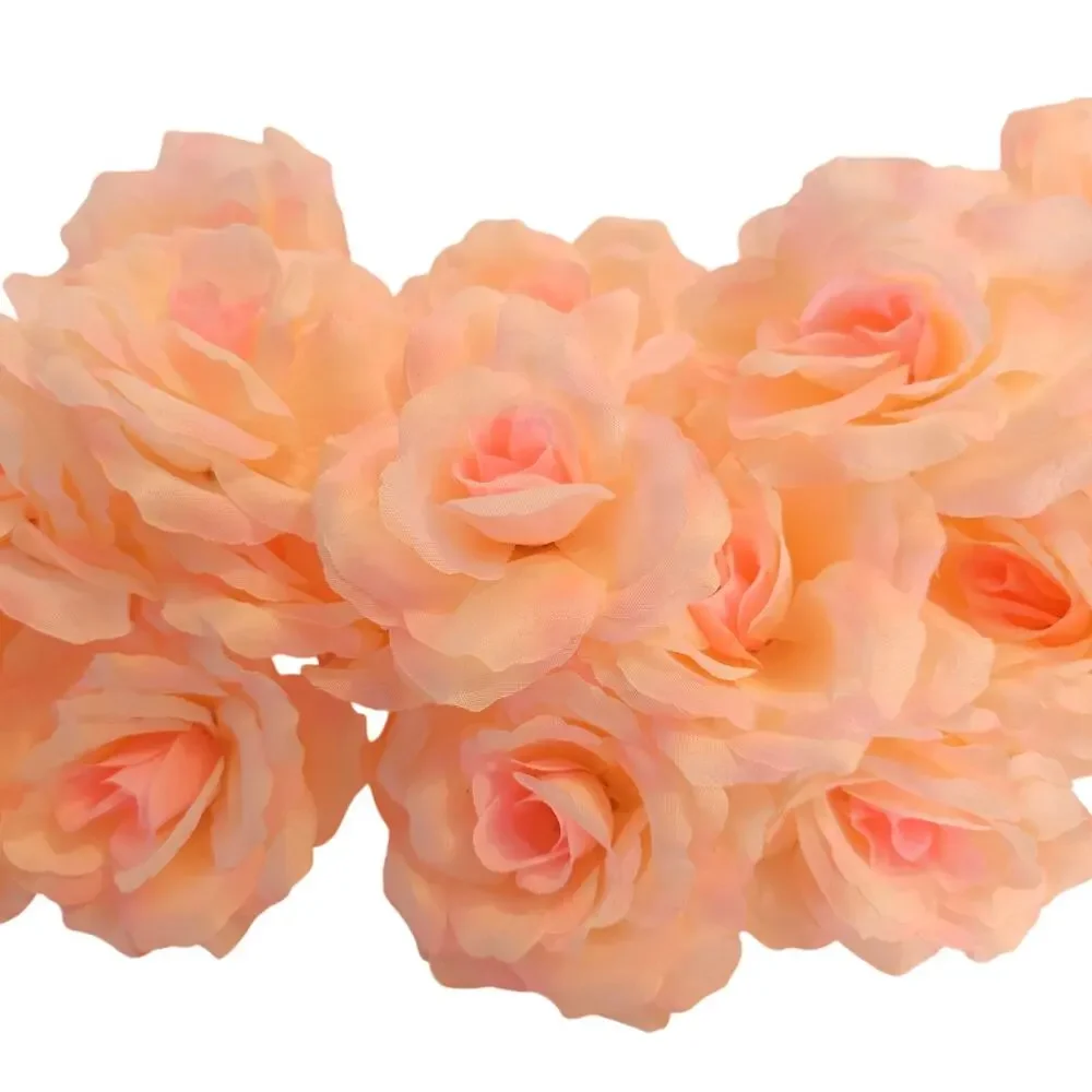 Blush Pink Silk Artificial Rose Heads Wedding Craft 4